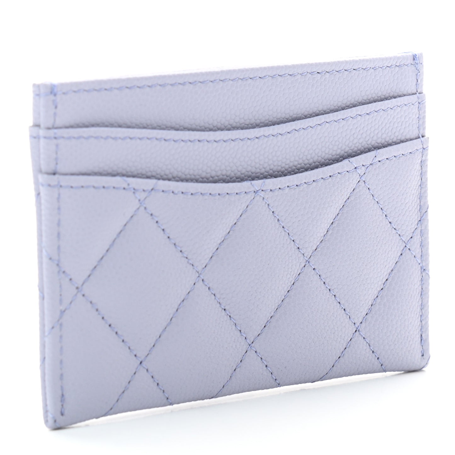 Caviar Quilted Card Holder Light Purple