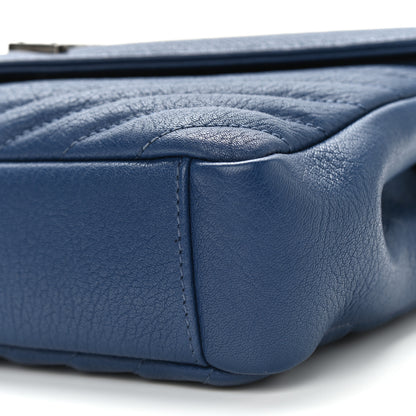 Saint Laurent Sheepskin Matelasse Monogram Medium College Bag Navy 9 of 9