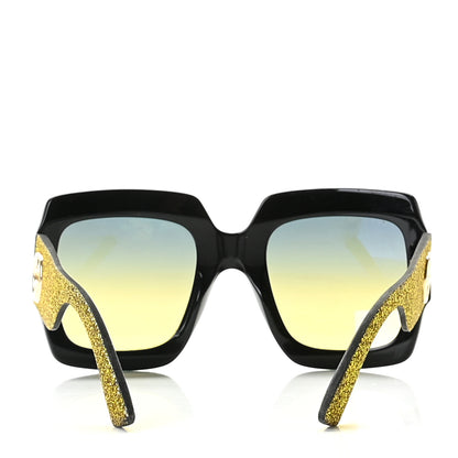 Gucci Square Frame GG0102S Sunglasses Glitter Gold Multi 8 of 8