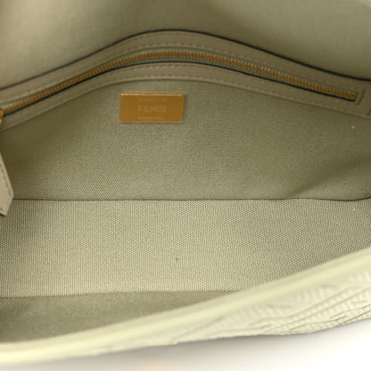 Fendi Canvas Vitello King FF Embroidered Baguette Green Tea 4 of 8