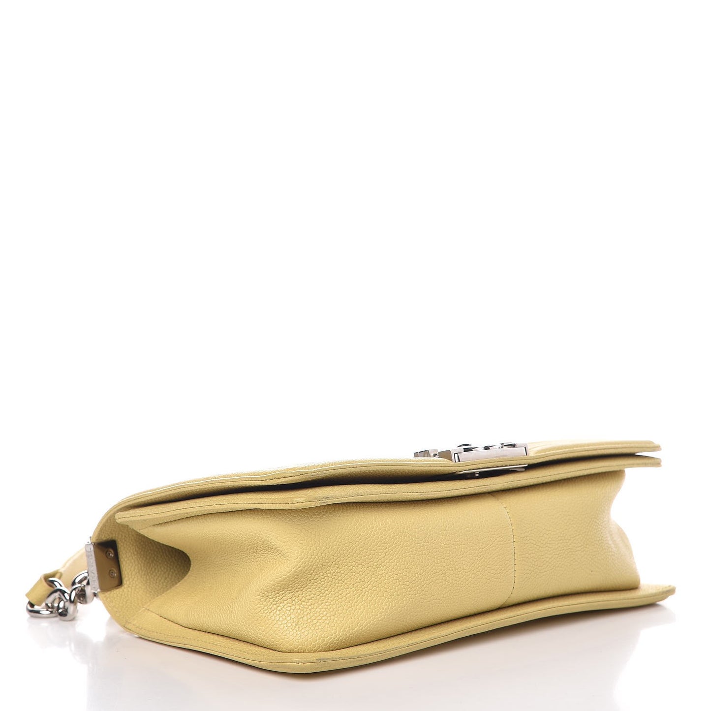 Caviar Quilted Medium Boy Flap Light Yellow