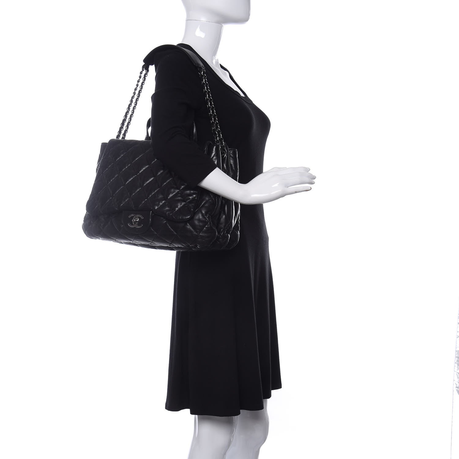 Chanel Lambskin Quilted Chanel 3 Maxi Flap Bag Black 2 of 10
