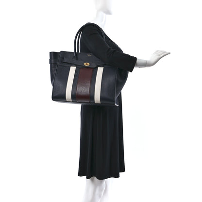 Mulberry Classic Grain College Stripe Zipped Bayswater Midnight White 2 of 8