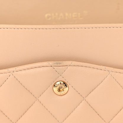 Chanel Lambskin Quilted Jumbo Double Flap Beige 16 of 21