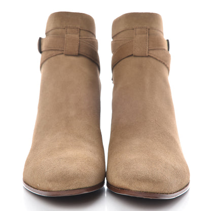 Saint Laurent Suede Womens Blake Ankle Boots 37.5 New Sigaro 2 of 9