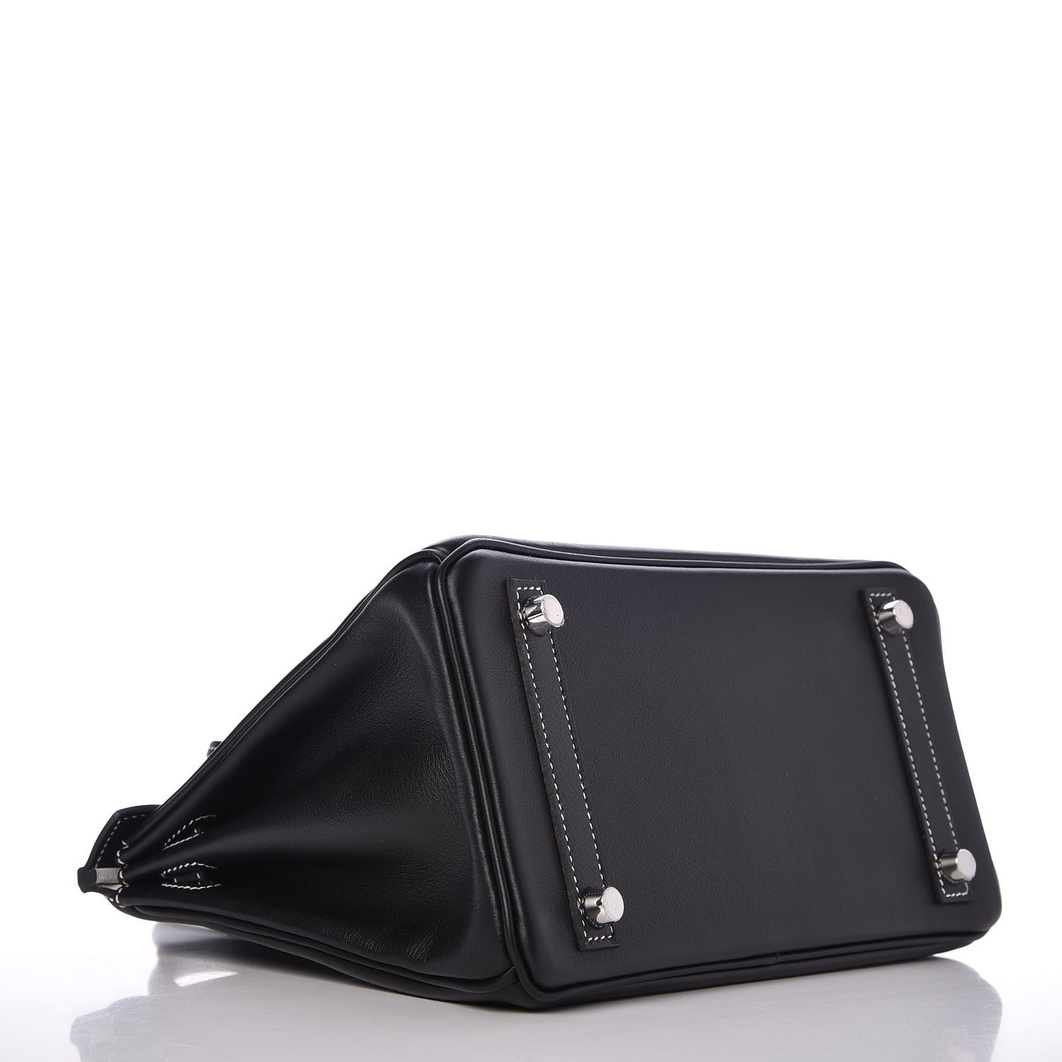 Hermes Swift Horseshoe Birkin 25 Black White 4 of 35