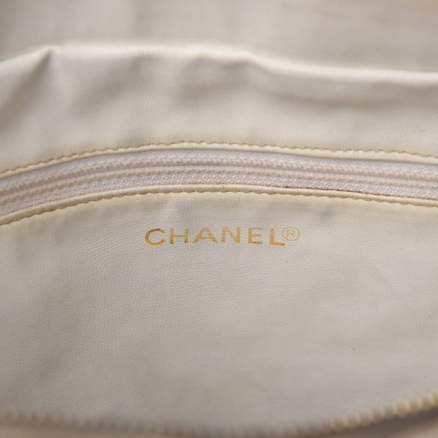 Caviar Chevron Quilted Shoulder Bag White