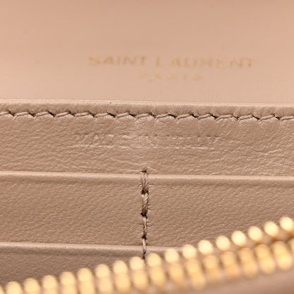 Saint Laurent Glossy Calfskin Monogram Chain Wallet Dark Beige 10 of 14