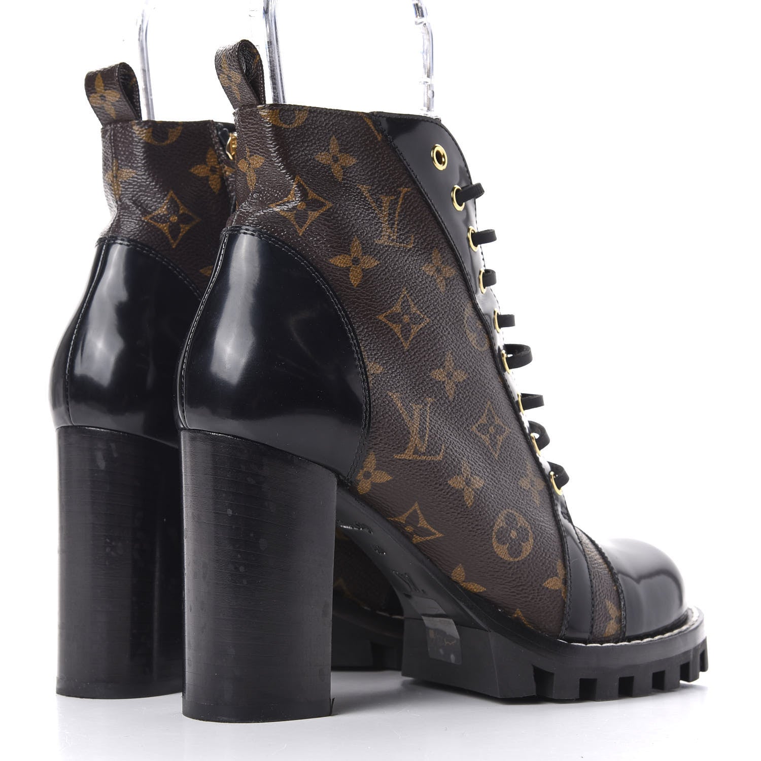 Louis Vuitton Patent Calfskin Monogram Star Trail Ankle Boots 40 Black 5 of 9