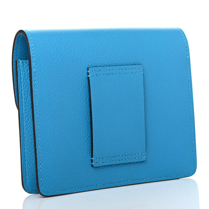 Hermes Evercolor Verso Roulis Slim Wallet Bleu Frida Rose Mexico 3 of 5