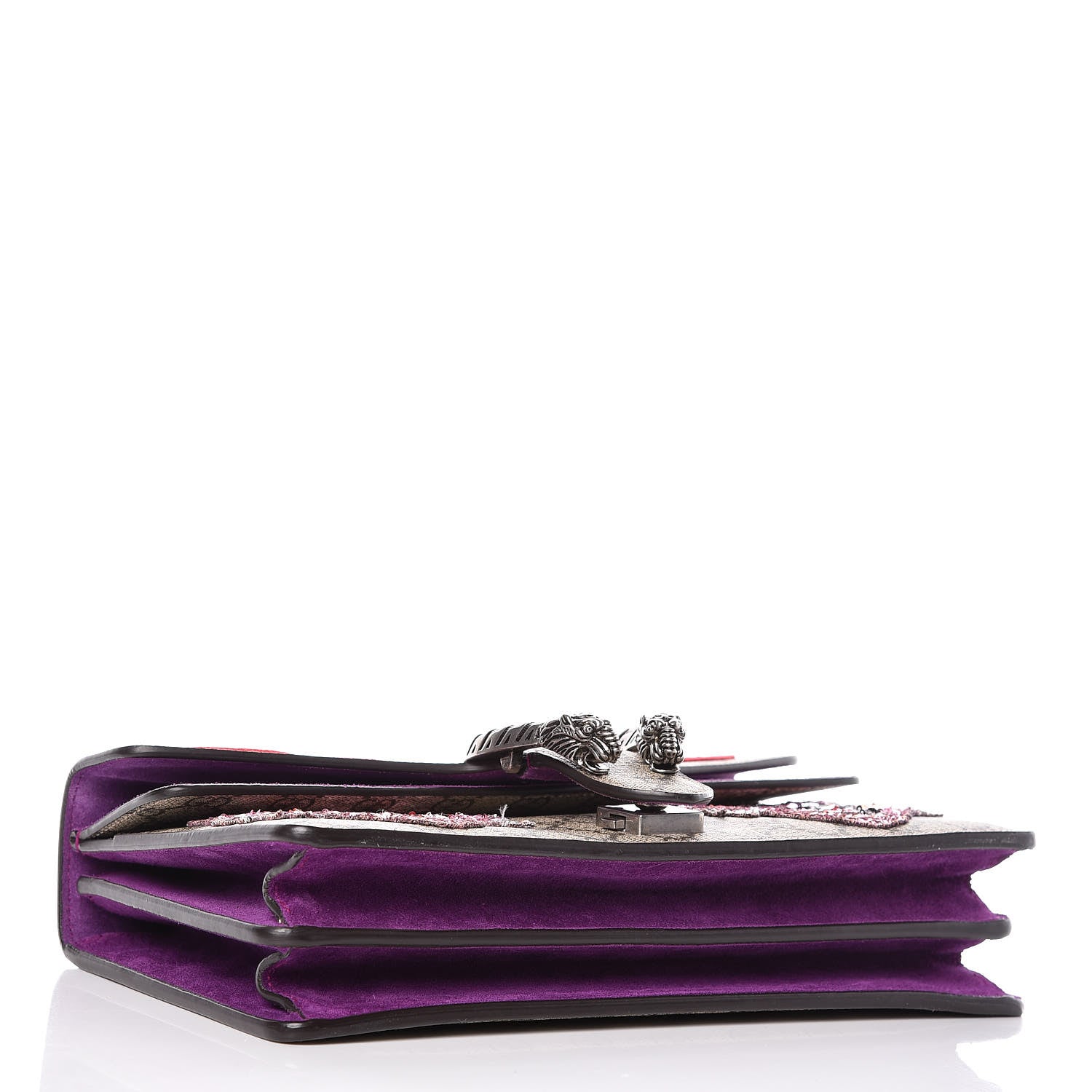 Gucci GG Supreme Monogram Embroidered Small Dionysus Shoulder Bag Purple 4 of 9