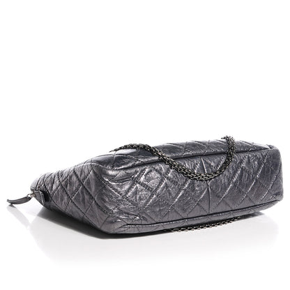 Chanel Metallic Aged Calfskin Quilted Large Reissue Camera Case Silver 4 of 7