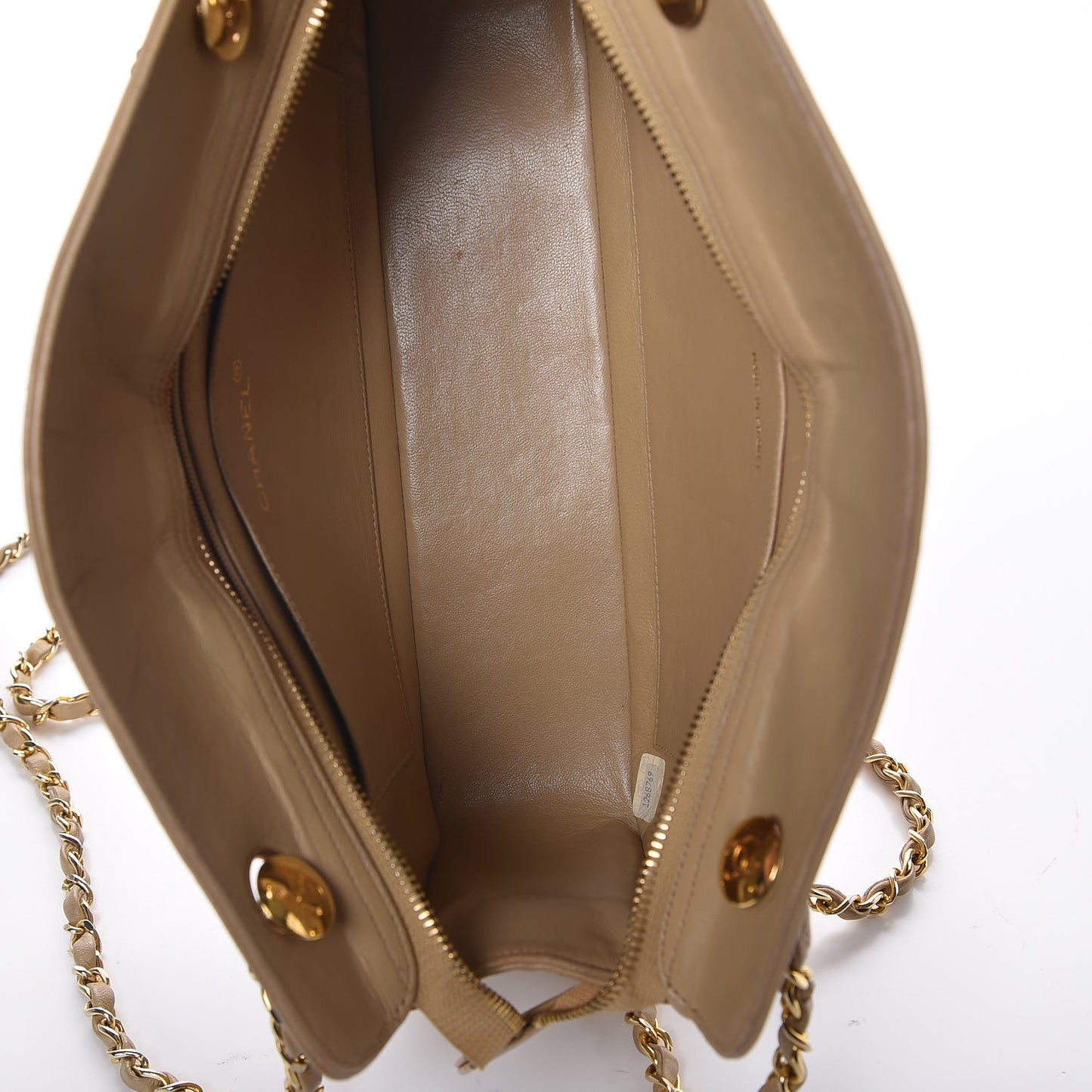Lambskin Quilted Shoulder Bag Beige