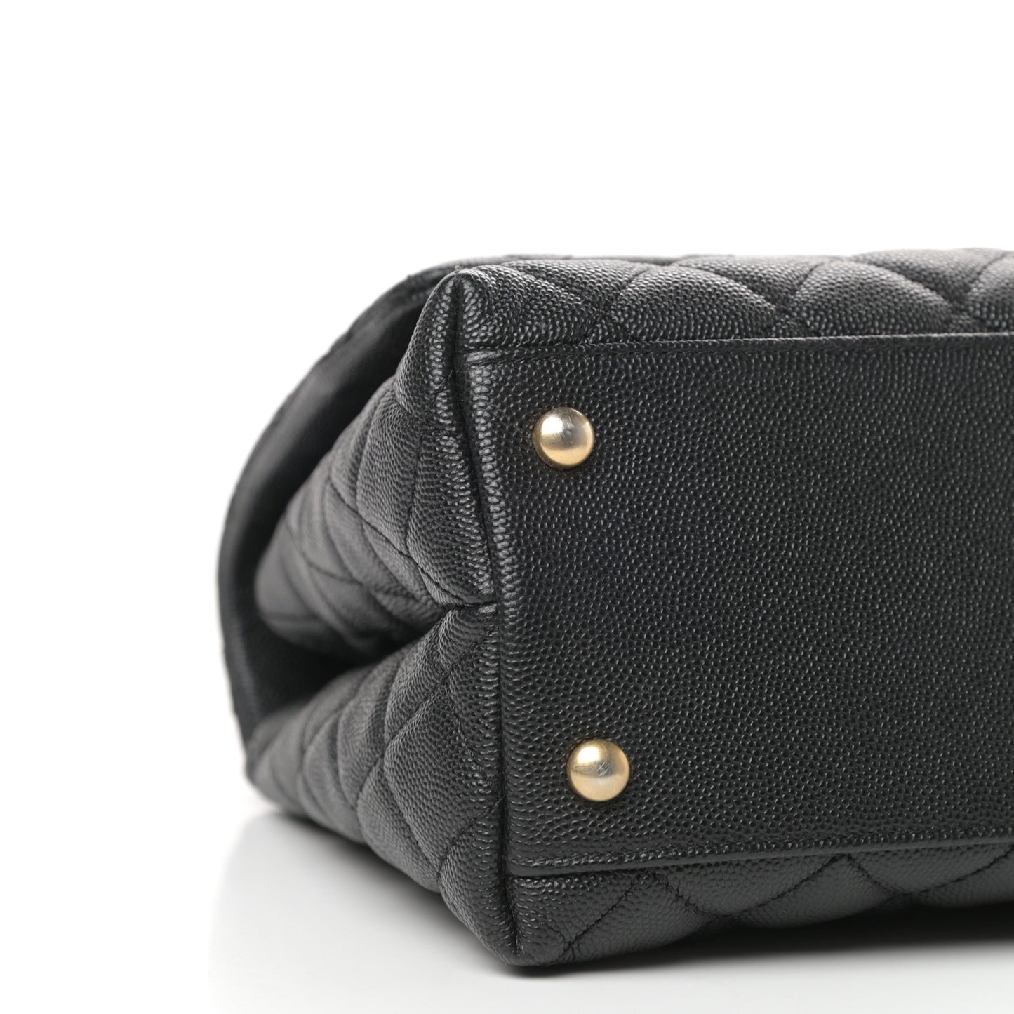 Caviar Elaphe Quilted Small Coco Handle Flap Black