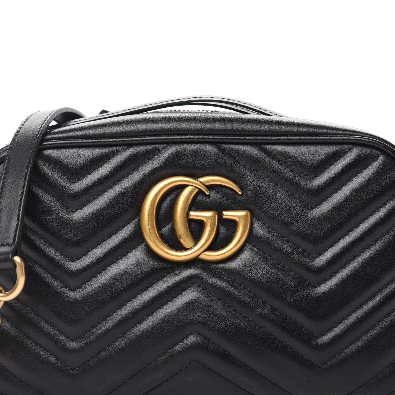 Gucci Calfskin Matelasse Small GG Marmont Chain Shoulder Bag Black 11 of 11