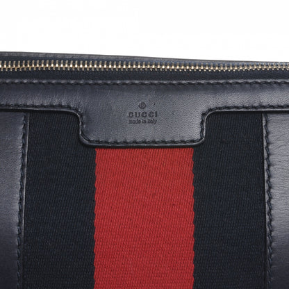 Gucci Monogram Vintage Web Medium Half Moon Hobo Navy 5 of 9