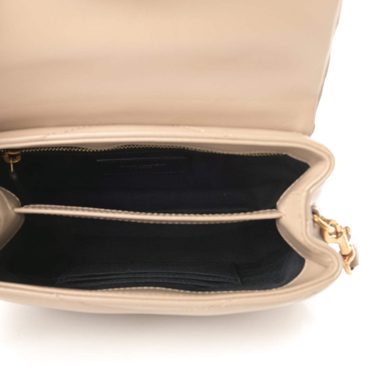 Calfskin Y Quilted Monogram Toy Loulou Crossbody Bag Dark Beige
