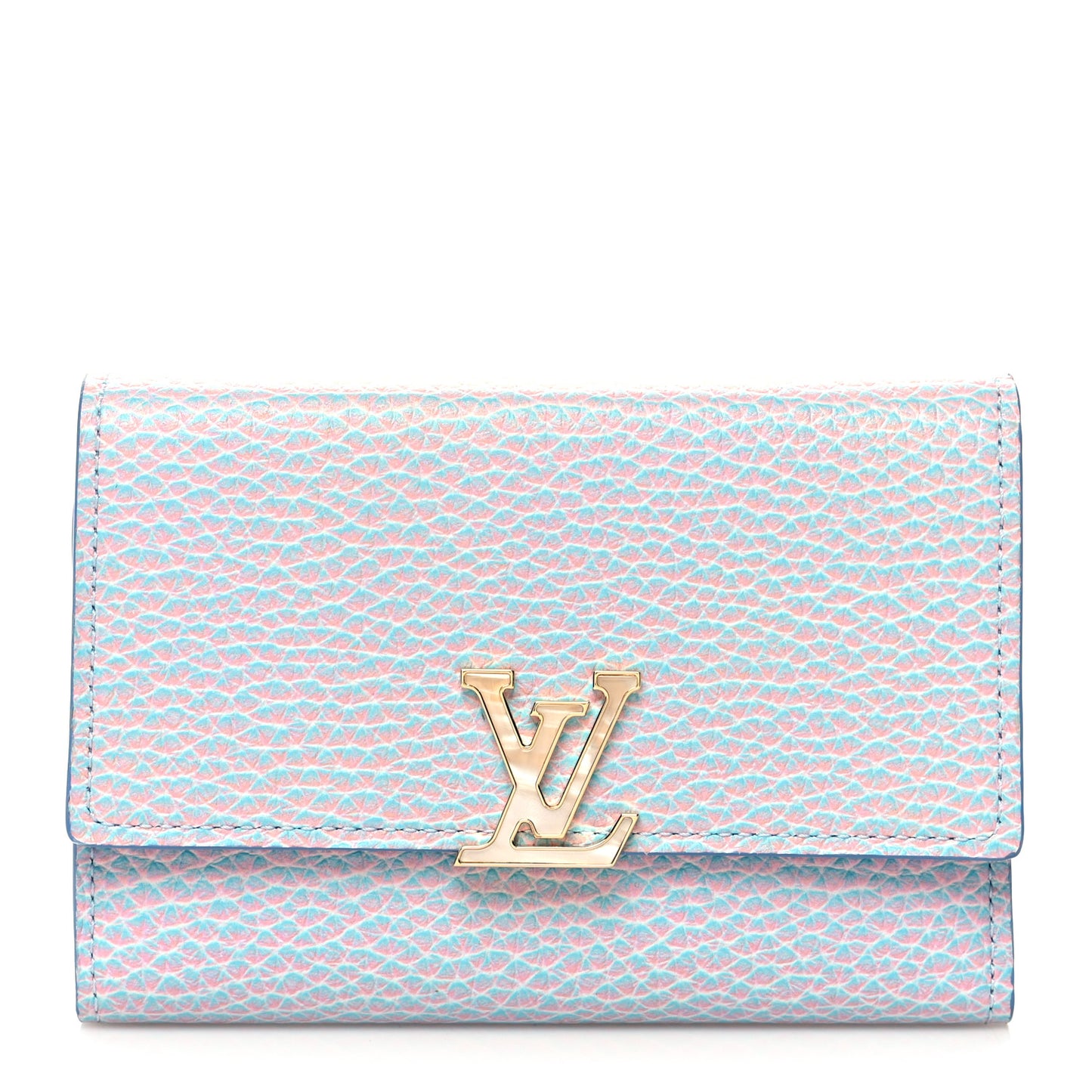 Taurillon Stardust Capucines Compact Wallet Lilas