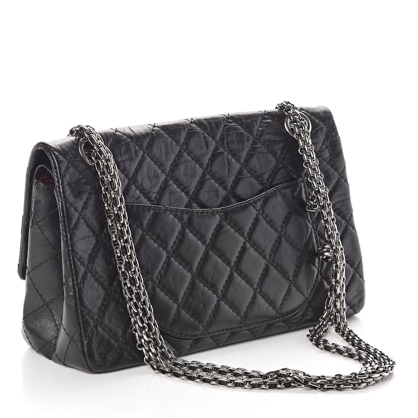 Aged Calfskin Quilted 2.55 Reissue 225 Flap Black