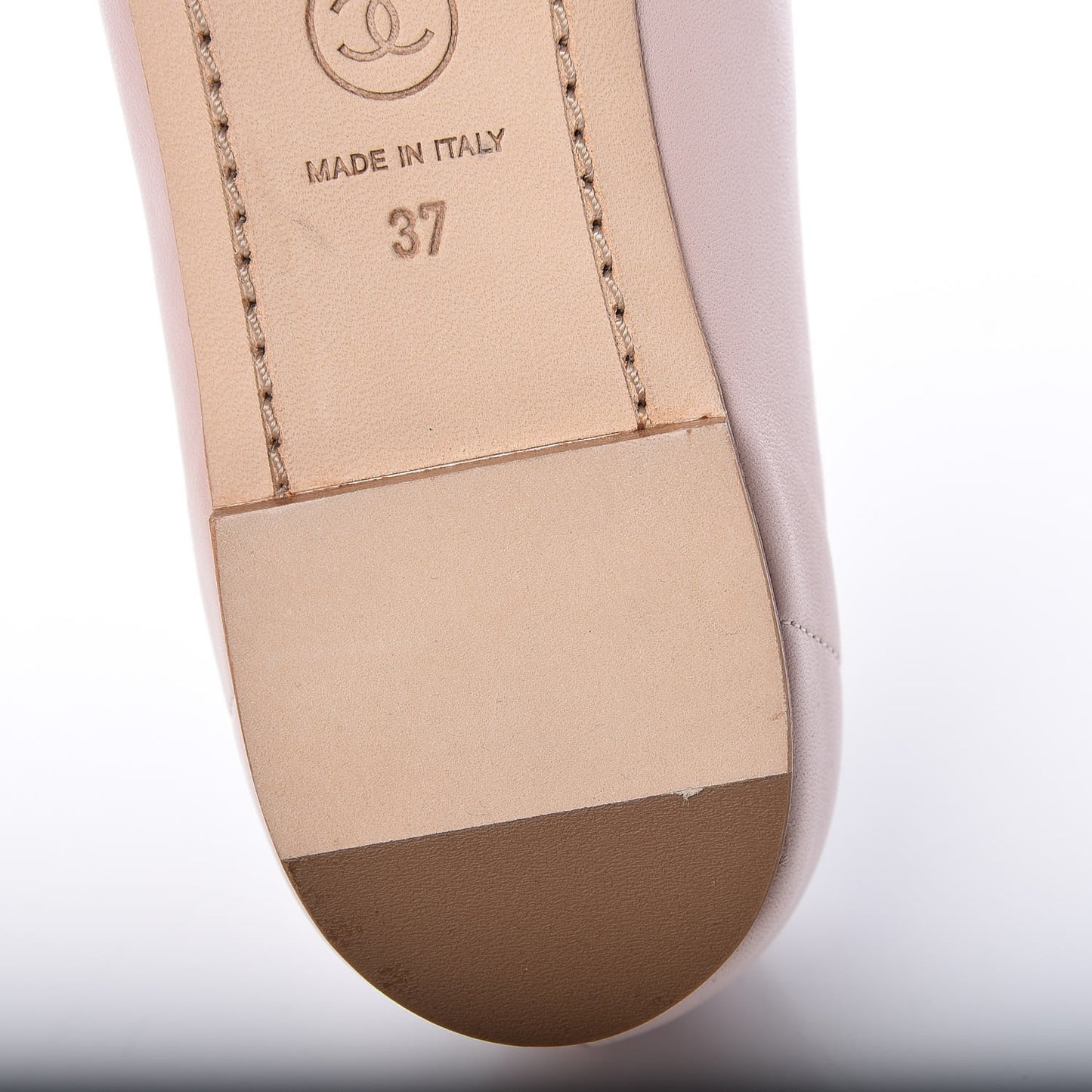 Lambskin Patent Cap Toe CC Ballerina Flats 37 Rose Clair