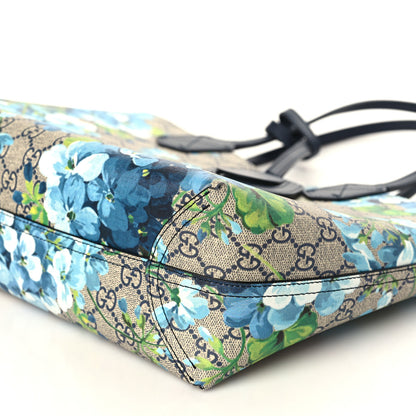 Gucci GG Supreme Monogram Blooms Small Reversible Tote Beige Blue Navy 8 of 8