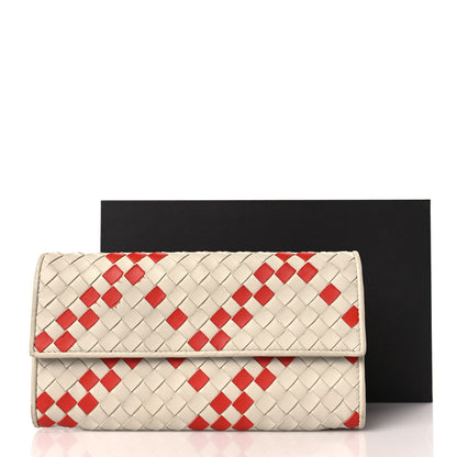 Bottega Veneta Nappa Intrecciato Continental Flap Wallet Beige Red 9 of 9