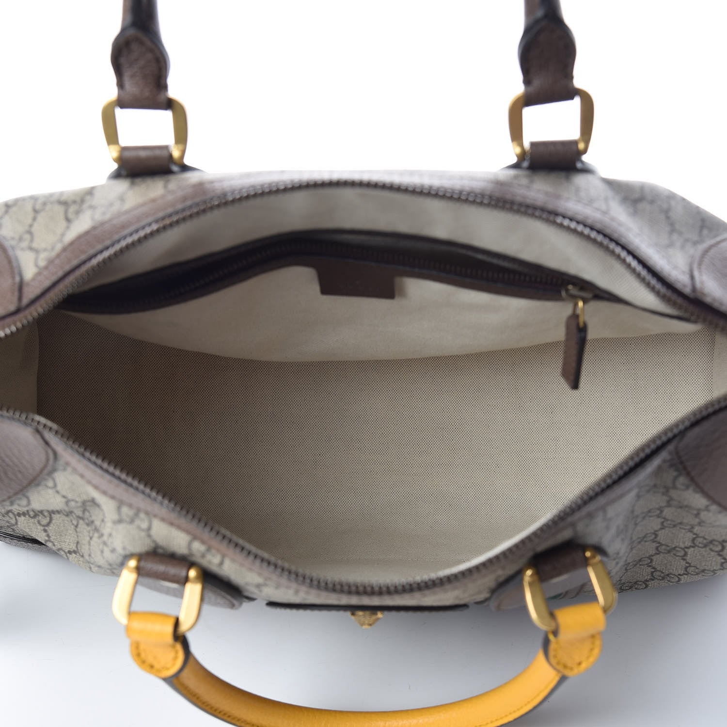Gucci Soft GG Supreme Monogram Web Neo Vintage Duffle Bag Beige New Acero Crop 6 of 11