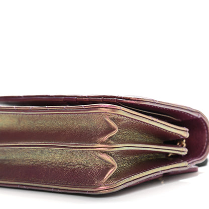 Chanel Iridescent Lambskin Quilted Mini Wallet On Chain WOC Purple 6 of 12