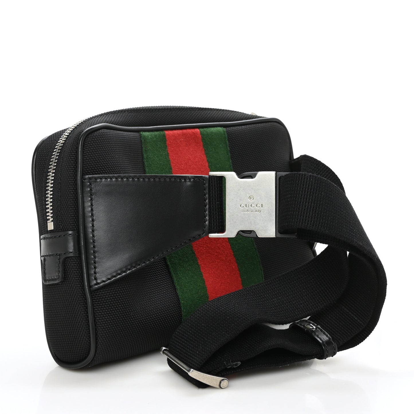 Canvas Web Slim Belt Bag Black