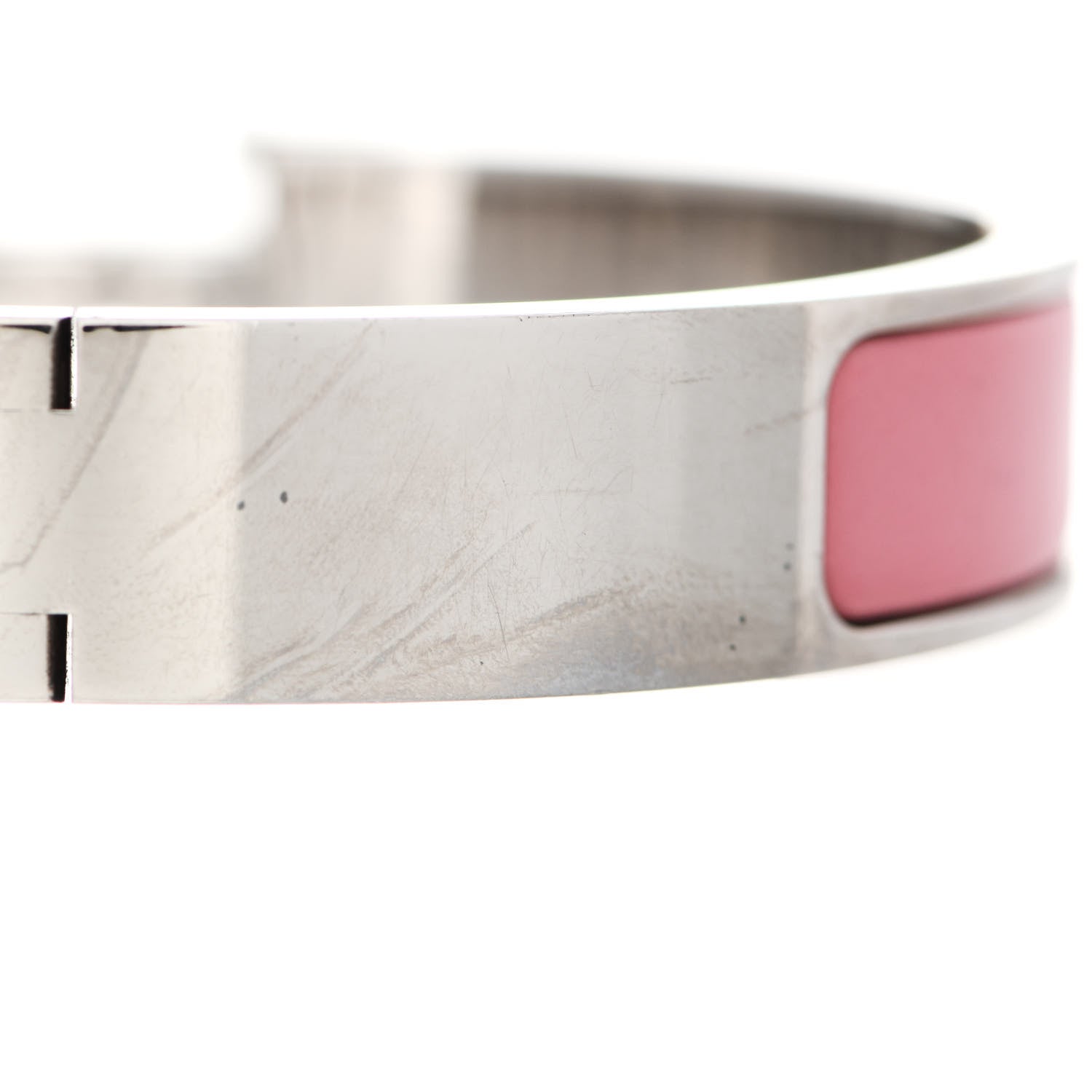 Hermes Enamel Narrow Clic Clac H Bracelet GM Rose Velours 4 of 6