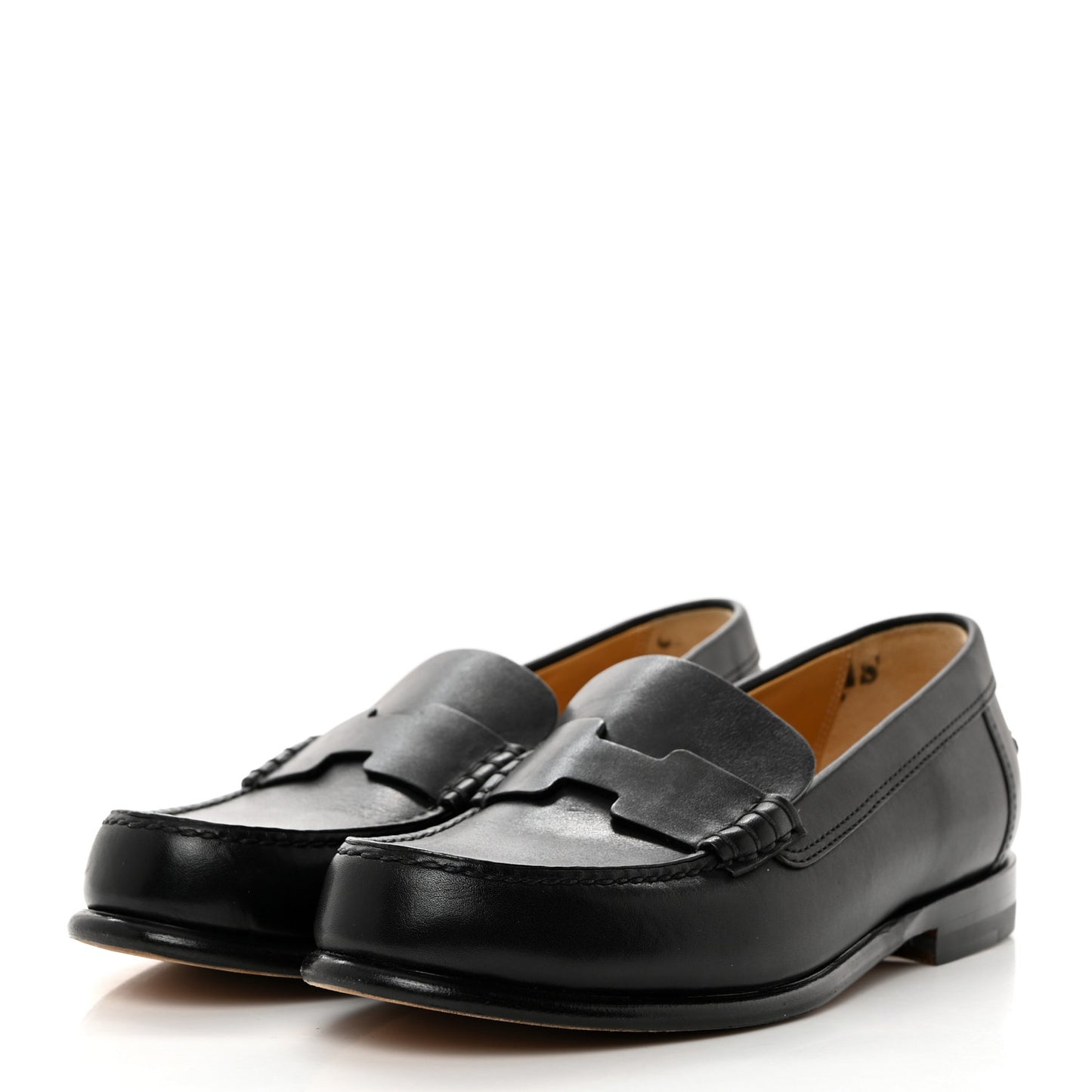 Calfskin Womens Kennedy Loafers 35.5 Black