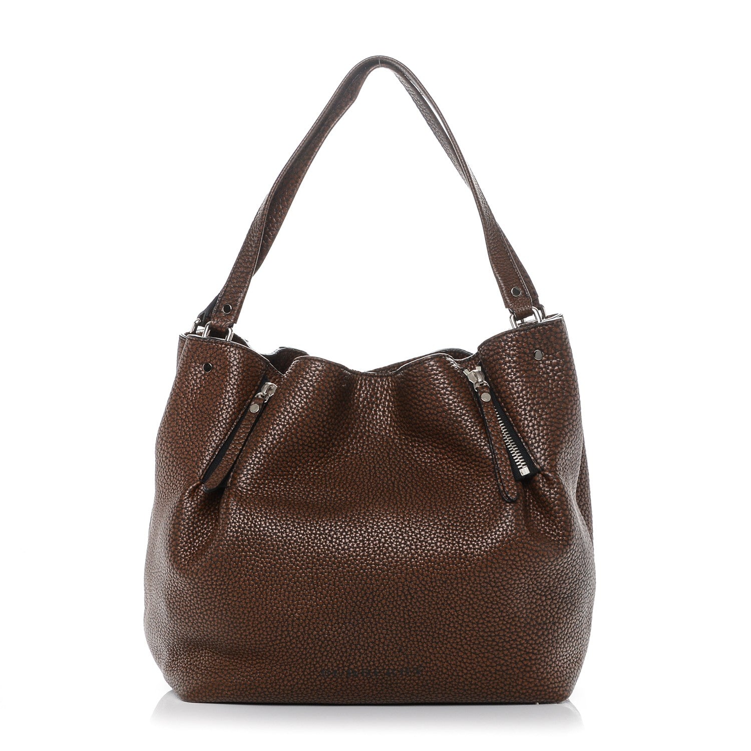 Burberry Grainy Calfskin House Check Medium Maidstone Dark Brown 1 of 6