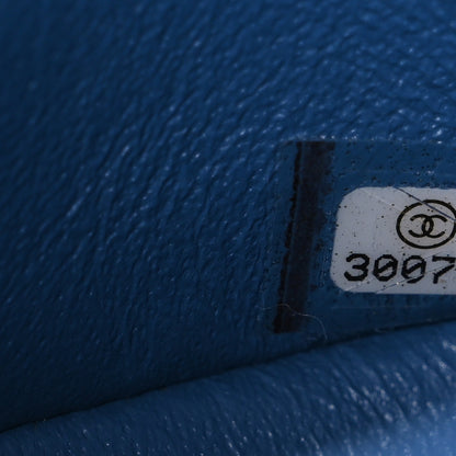 Chanel Caviar Quilted Medium Double Flap Blue 6 of 9