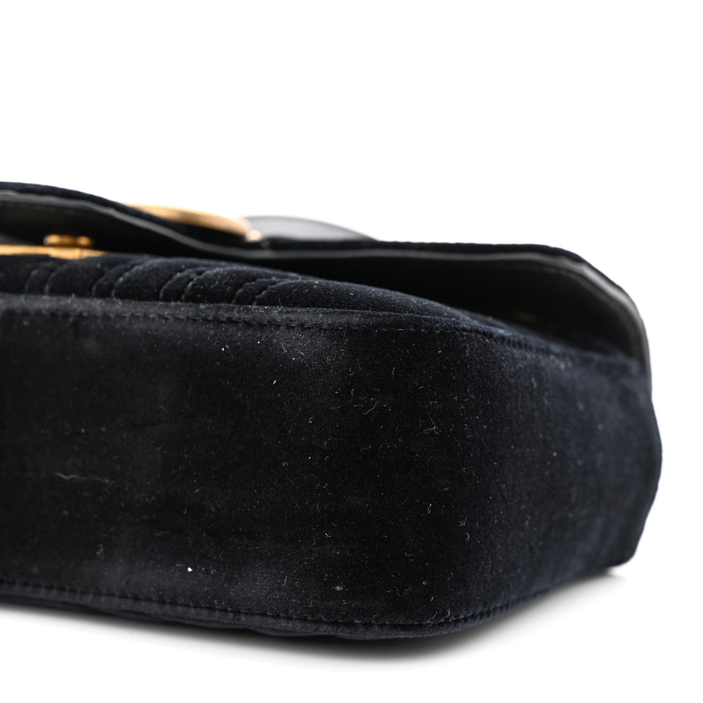 Velvet Matelasse Mini GG Marmont Shoulder Bag Black