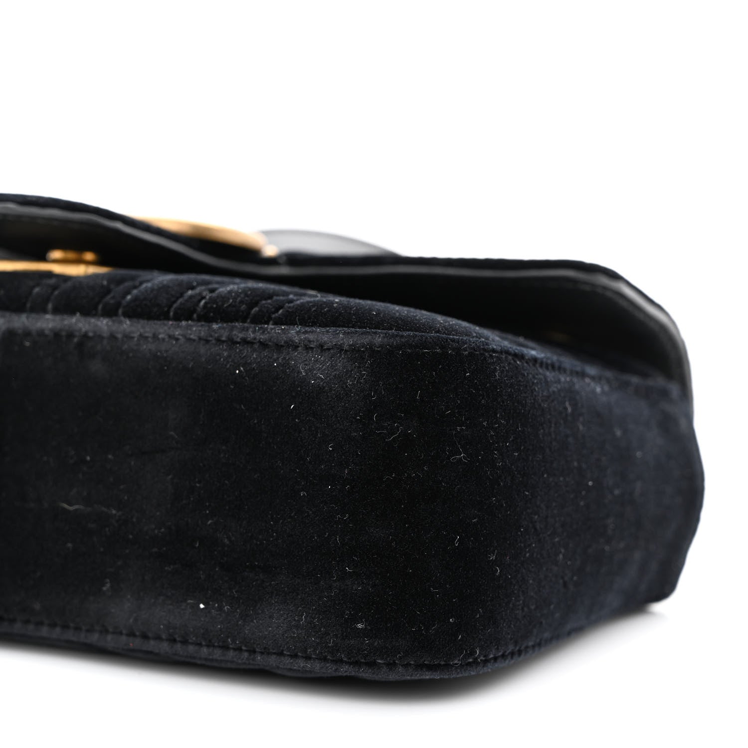 Gucci Velvet Matelasse Mini GG Marmont Shoulder Bag Black 10 of 10