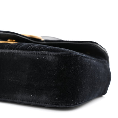 Gucci Velvet Matelasse Mini GG Marmont Shoulder Bag Black 10 of 10