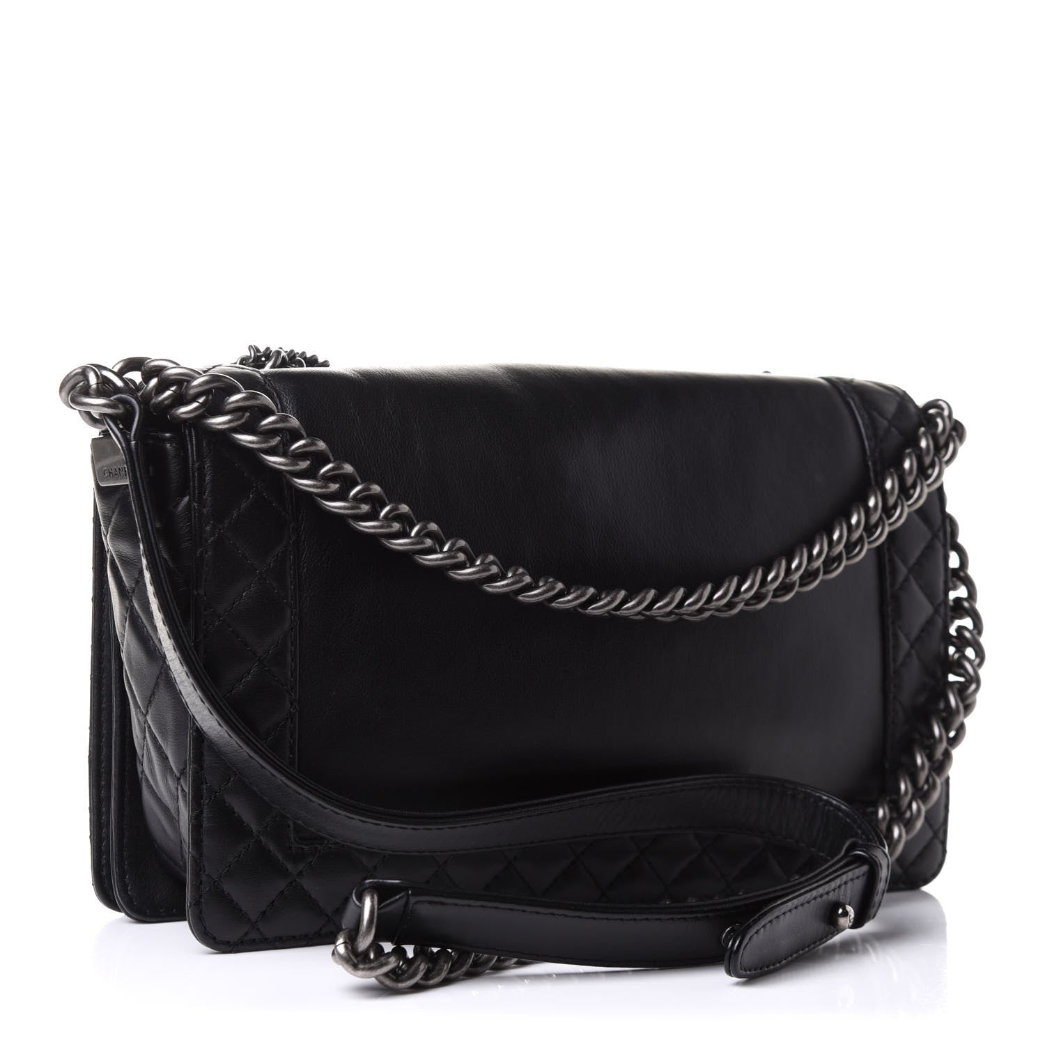 Chanel Calfskin Enchained New Medium Boy Flap Black 3 of 12