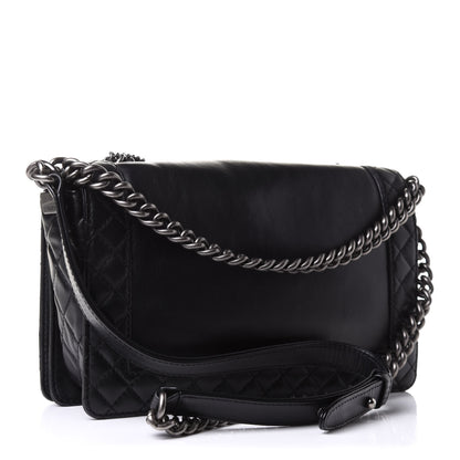 Chanel Calfskin Enchained New Medium Boy Flap Black 3 of 12