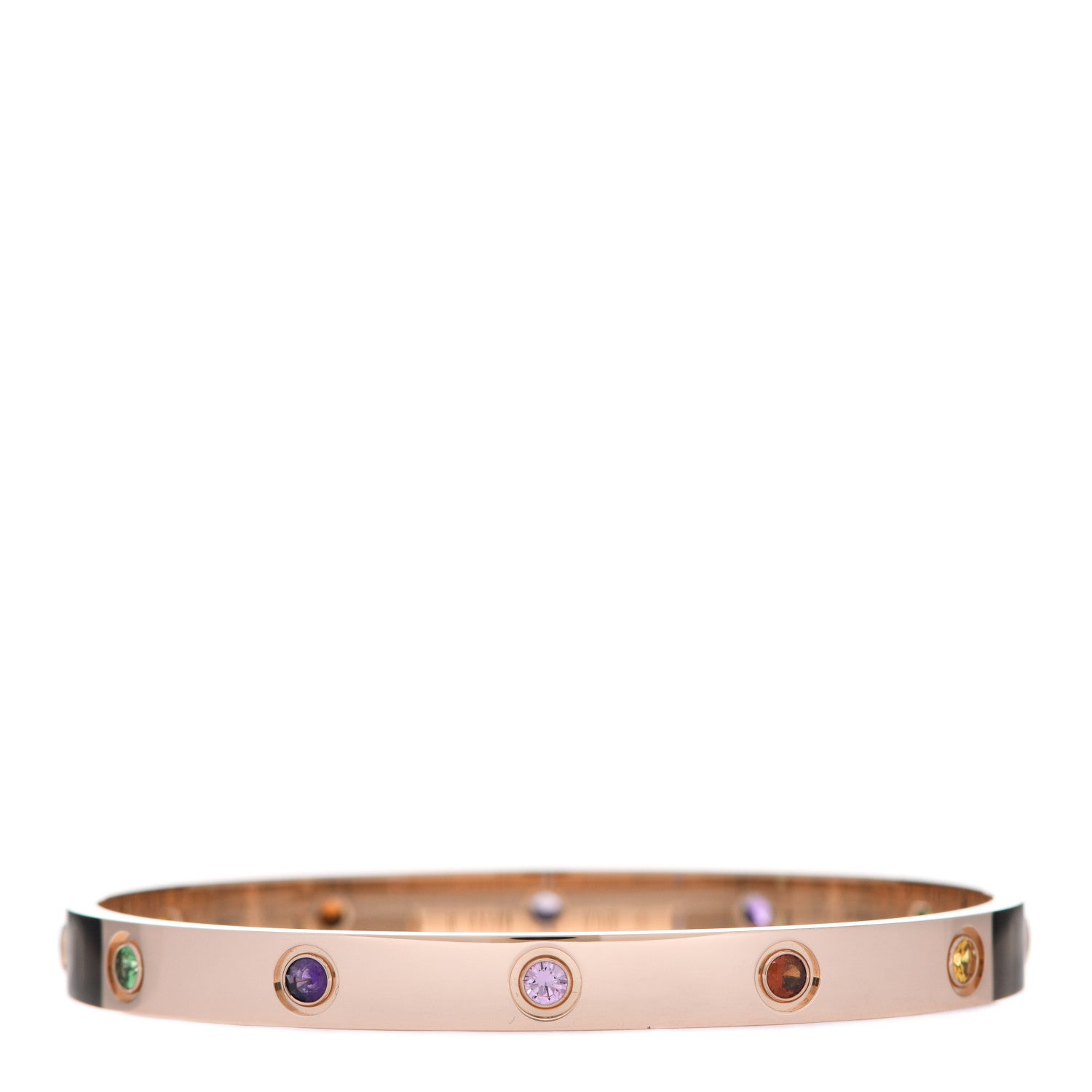 Cartier 18K Pink Gold Sapphire Garnet Amethyst LOVE Bracelet 18 3 of 6