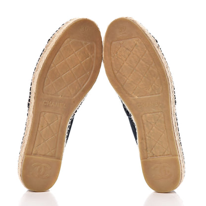 Chanel Velvet CC Espadrilles 39 Dark Navy Black 7 of 12