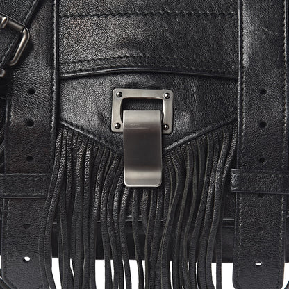 Proenza Schouler Lambskin Fringe PS1 Crossbody Pouch Black 4 of 11