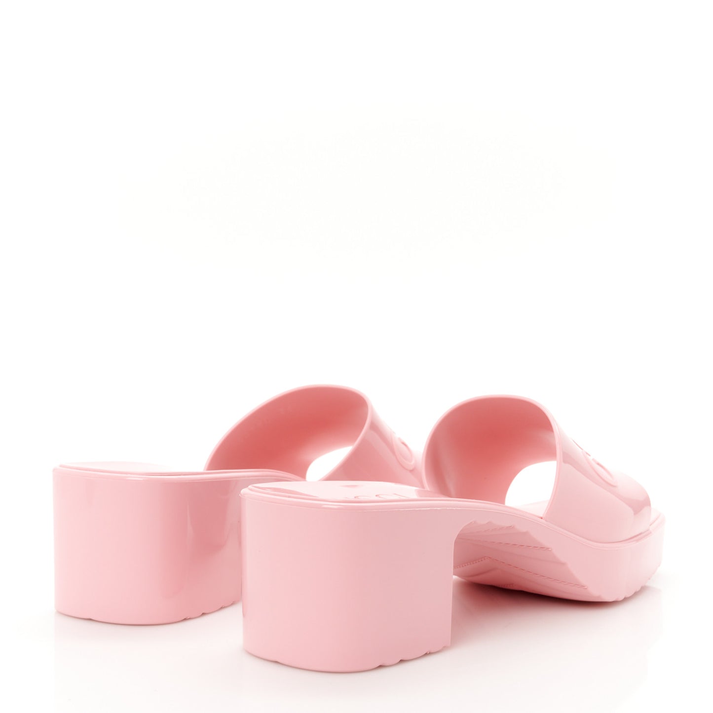 Rubber Gucci Logo Womens Platform 20/60mm Slide Sandals 36 Wild Rose
