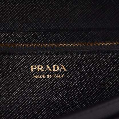 Prada Saffiano Continental Flap Wallet Black 7 of 8
