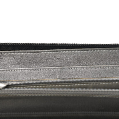 Chanel Lambskin Camellia Embossed Large Zip Around Gusset Wallet Black 8 of 18