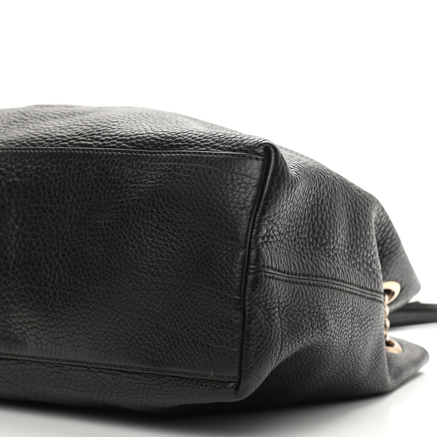 Pebbled Calfskin Medium Soho Chain Shoulder Bag Black
