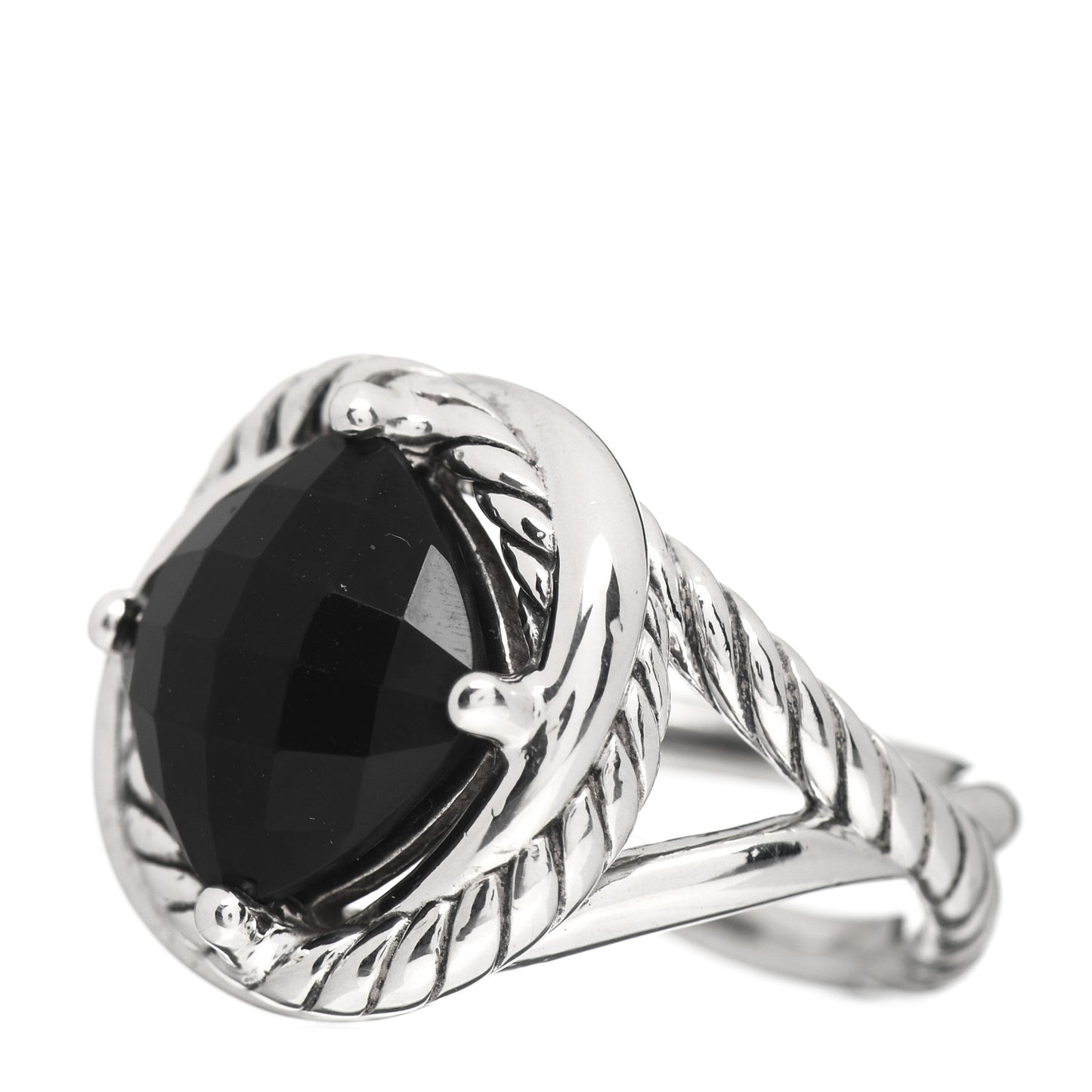 Sterling Silver Black Onyx 11mm Infinity Ring 52 6