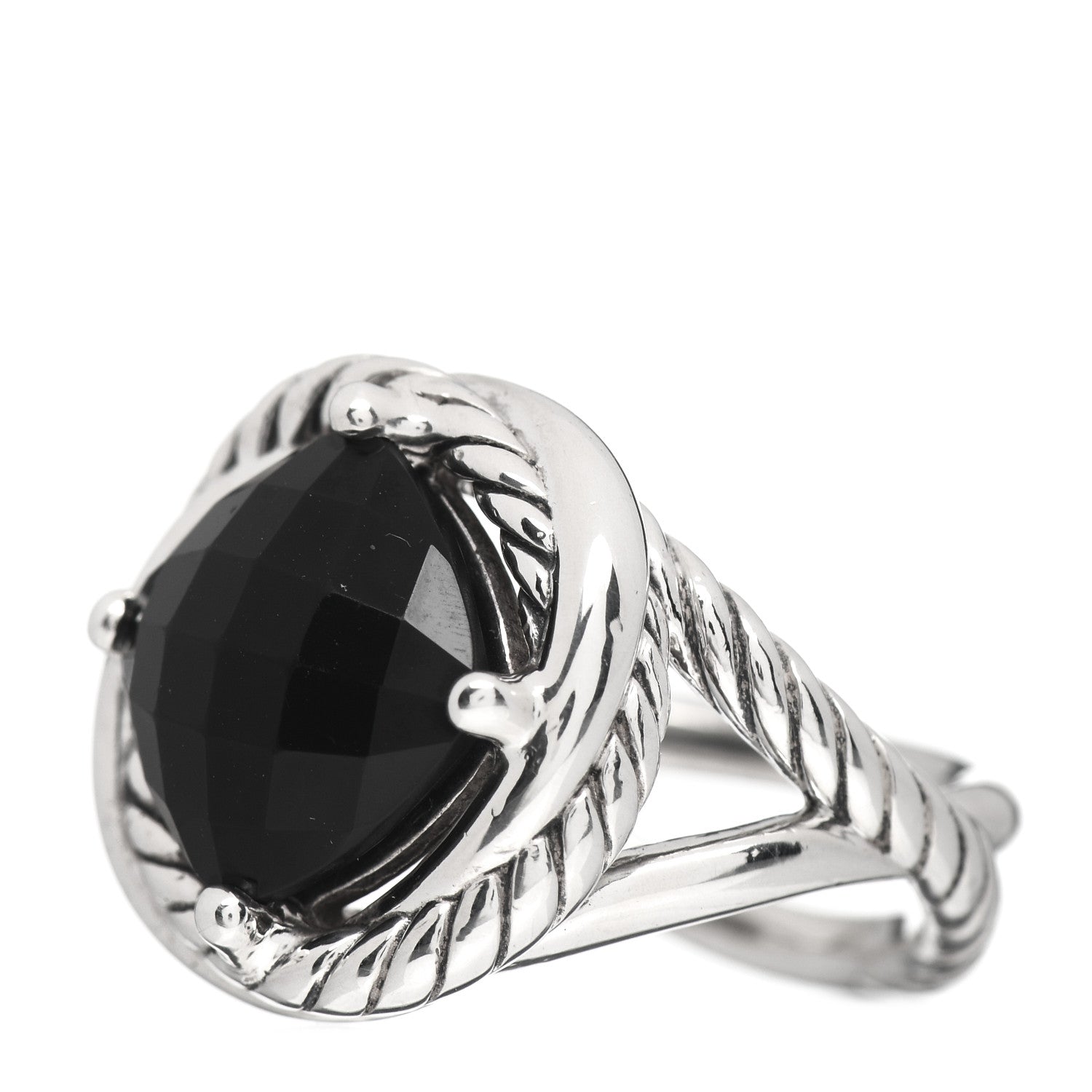 David Yurman Sterling Silver Black Onyx 11mm Infinity Ring 52 6 3 of 5
