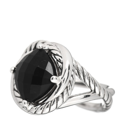 David Yurman Sterling Silver Black Onyx 11mm Infinity Ring 52 6 3 of 5