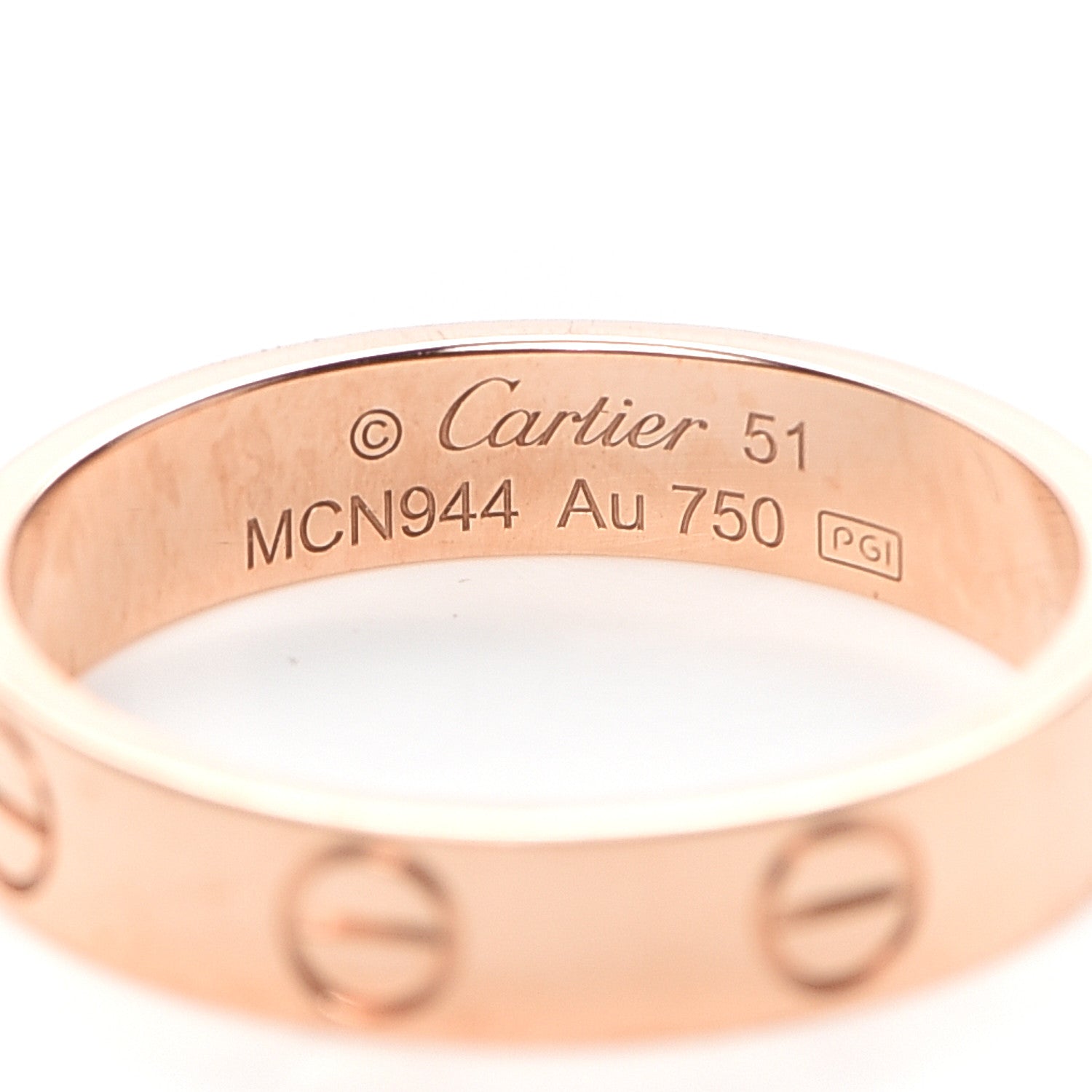 Cartier 18K Pink Gold 3.5mm LOVE Wedding Band Ring 51 5.75 4 of 7