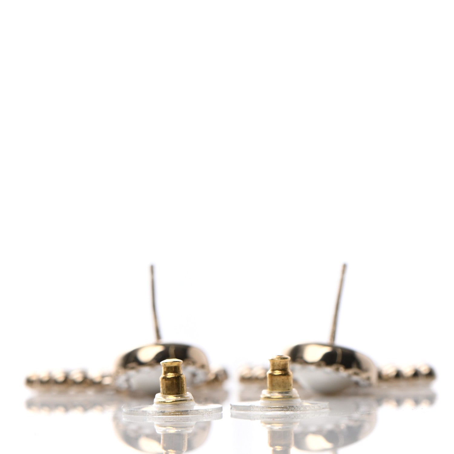Chanel Crystal Pearl Bow-tiful CC Drop Earrings Gold 3 of 4